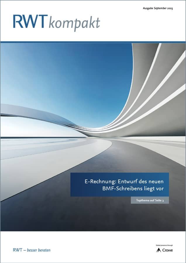 RWTkompakt September 2025_Titelbild_E-Rechnung: Entwurf des neuen BMF-Schreibens liegt vor