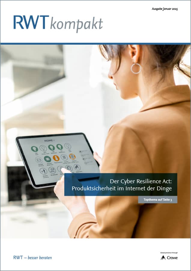 RWTkompakt Januar 2025_Titelbild_Top-Thema: Der Cyber Resilience Act: Produktsicherheit im Internet der Dinge