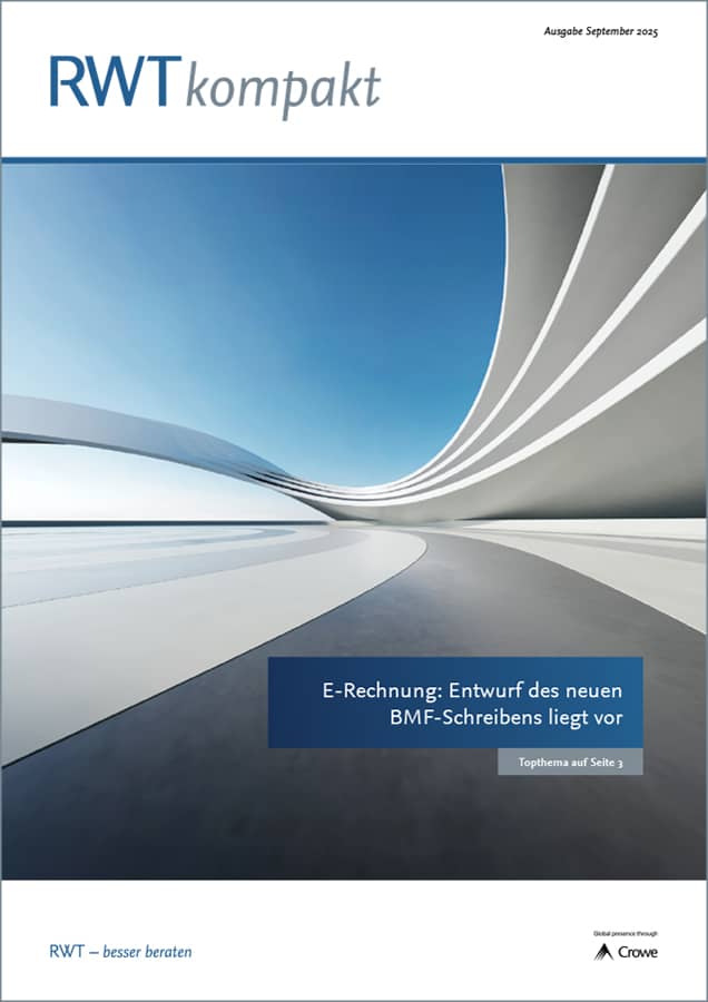 RWTkompakt September 2025_Titelbild_E-Rechnung: Entwurf des neuen BMF-Schreibens liegt vor