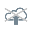 Eine durchgestrichenes Cloud-Upload-Symbol